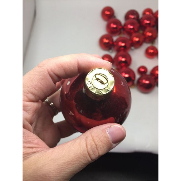 33 Red Shiny Christmas Tree Ornaments - Picture 13 of 13